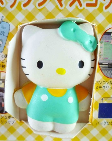 【震撼精品百貨】Hello Kitty 凱蒂貓~KITTY軟矽膠貼紙-站綠