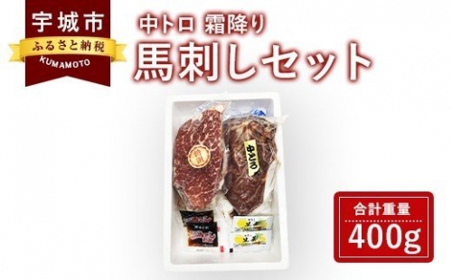 馬刺しセット 中トロ 霜降り 400g