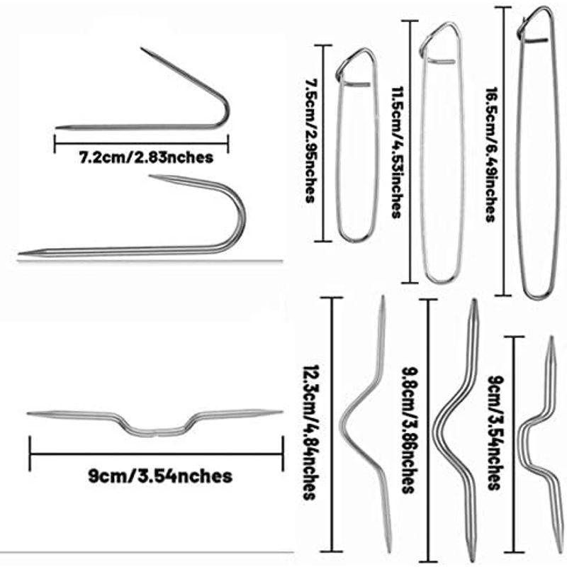 Kingsie ほつれ止め なわあみ針 段数カーカー 19点セット 安全ピン ステッチホルダー アルミ 編み物ツール 編み物道具 手芸