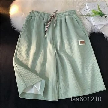 短褲女 寬鬆休閑 闊腿褲 中褲 百搭 直筒 五分褲 休閒短褲 冰絲寬褲 冰絲短褲 大尺碼短褲 速幹短褲 熱褲