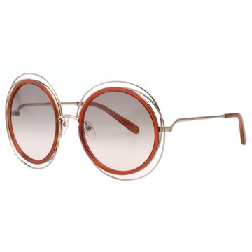 CHLOE太陽眼鏡 氣質大圓框 金色框+透明橘茶 CE120S-735
