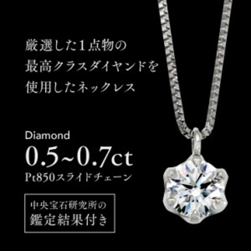 ダイヤモンド ネックレス プラチナ 一粒ダイヤ 0.5-1.2ct FL IF VVS VS