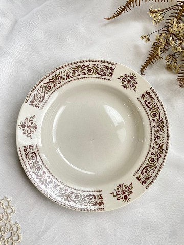 【好日戀物】 英國棕色圖騰花盤點心盤儀式感