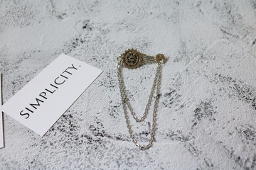 翅膀齒輪鏈條胸針別針金屬西裝胸花