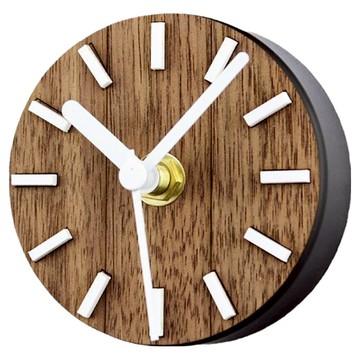 小麥購物 冰箱磁吸田園實木迷你時鐘 L491  咖啡色