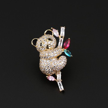 熊貓胸針立體ins潮個性氣質奢華毛衣大衣扣別針扣配飾披肩扣鎖針