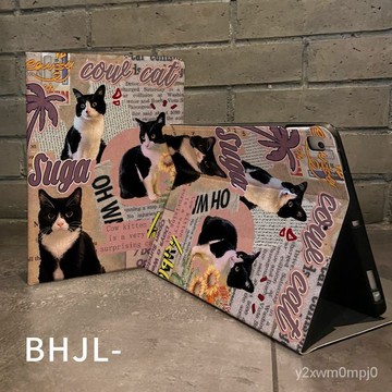 台灣賣家🚚ipad2022保護套全包8/9代貓咪拚貼air5/4/3帶筆槽pro11蠶絲紋10.2