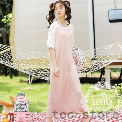 ルームウェア ワンピース レディース 春 夏 半袖 パジャマ モダール ゆるゆる ネグリジェ ロング ワンピース かわいい 部屋着 寝巻き 女性パジャマ 通販 Lineポイント最大get Lineショッピング