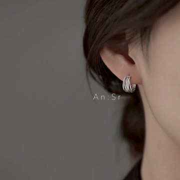 An:sr—『925純銀針 線條耳環』純銀耳環 線條耳環 小眾設計 日韓風格 百搭 A0085