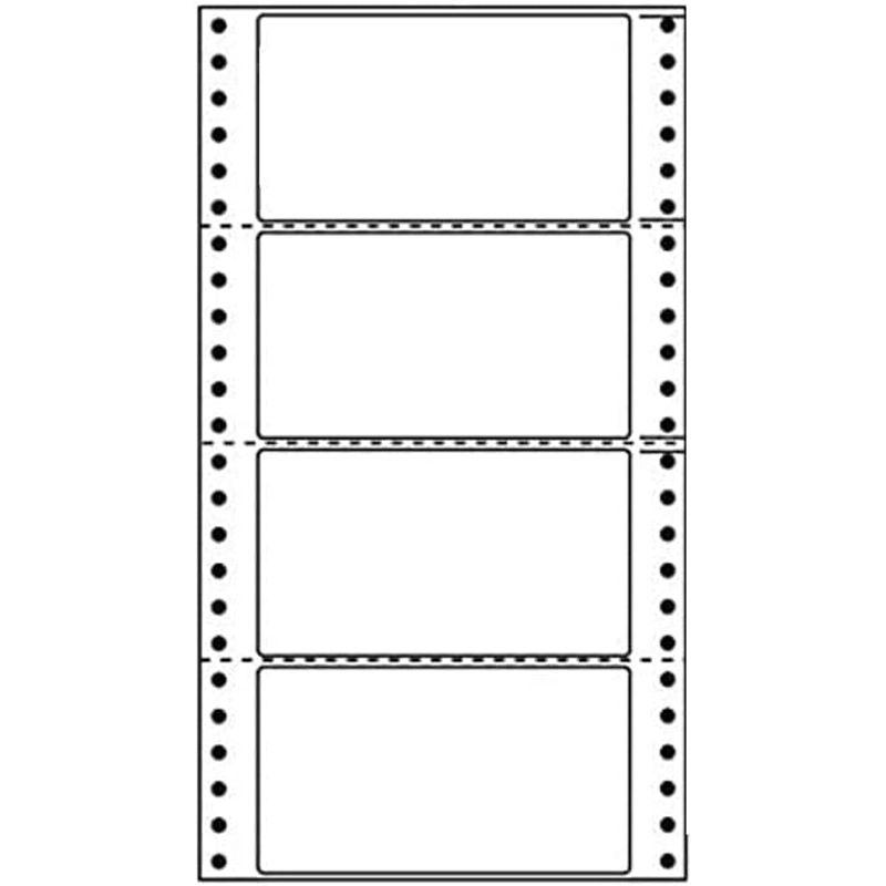 MM6A(VP) 連帳ラベル 1ケース 1000折 6インチ幅 4面 130×72mm ミシン入りドットインパクトプリンタ用連続ラベル ナナ