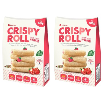 LOTTE 樂天 兒童捲心棒 8支  草苺味  40g  2盒