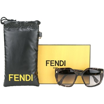 FENDI 芬迪 Bold FF Havana 多邊型漸層鏡片黑灰老花琥珀紋太陽眼鏡