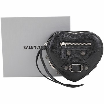 BALENCIAGA 巴黎世家 Le Cagole 小羊皮愛心首飾盒/化妝包(黑色)