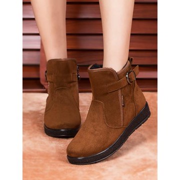 2024新款冬季雪地靴女士平底短靴防滑加絨保暖加厚底棉鞋短筒棉靴