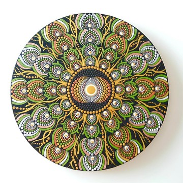 Dot Mandala Vesica Piscis 神聖幾何孔雀羽毛金25cm