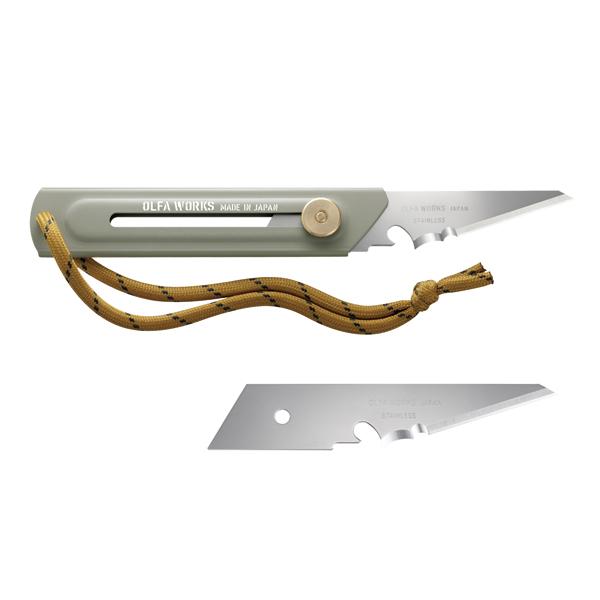 OLFA WORKS(オルファワークス)  替刃式ブッシュクラフトナイフ BK1 アッシュグレー 替え刃セット