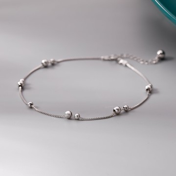 925純銀腳鏈子轉運珠女款小眾設計鈴鐺腳鏈性感男鈴鐺簡約腳踝鏈