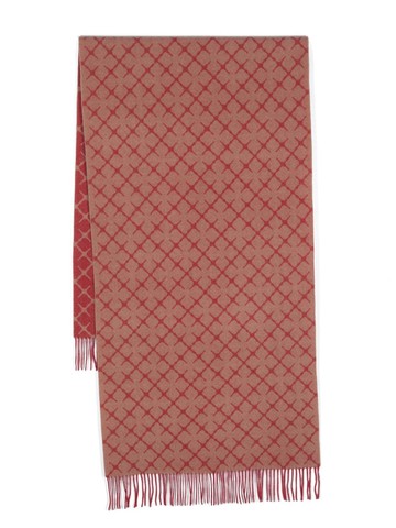 By Malene Birger - geometric-pattern fringed scarf - women - Wool/Cashmere - One Size - Red