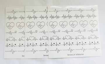 ToPeJournal-心跳感燙金透明貼紙 3入組