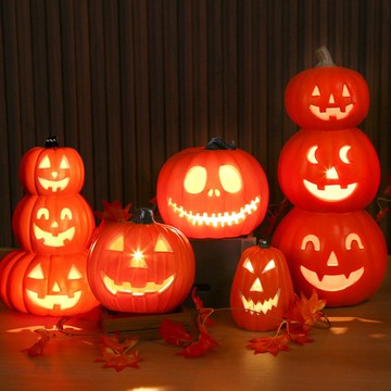 [Green party] AMZ 萬聖節南瓜燈商場院子商鋪場景佈置擺件裝飾品發光大南瓜