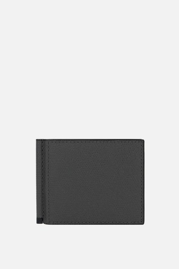 VALEXTRA grainy leather money-clip wallet Man