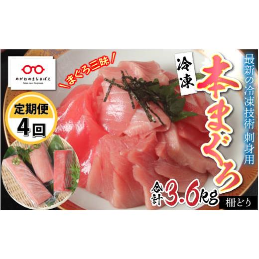 ふるさと納税 福井県 鯖江市 刺身用！本マグロ堪能セット（柵どり） 計 900g × 4回 [M-11004]