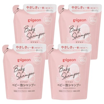 pigeon 貝親 洗髮慕斯補充包 粉色花香  300ml  4包