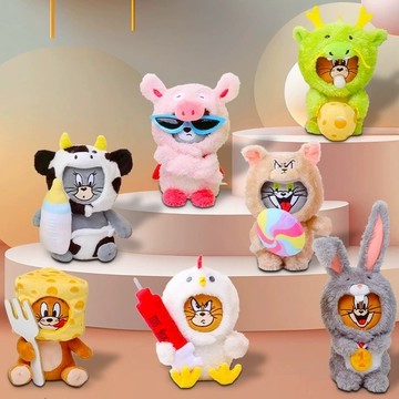 湯姆貓與傑利鼠 絨毛玩偶 角色扮演 動物款 六角色 一隻隱藏款 盲盒