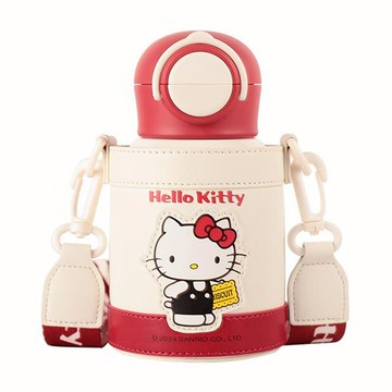 BEDDYBEAR 杯具熊 妙趣雙飲保溫杯 316不銹鋼 妙趣KITTY  480ml  1個  紅色/米色