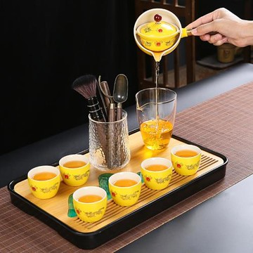 逍遙泡茶器全自動懶人功夫茶具套裝搖擺壺茶盤整套車載便攜旅行包