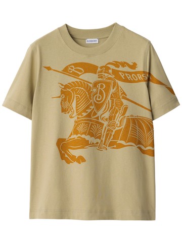 Burberry - Equestrian Knight-print crew-neck T-shirt - women - Elastane/Cotton - M - Neutrals