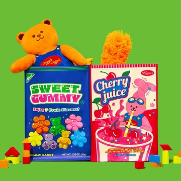 新生活也要可可愛愛💖韓國文創品牌【Wiggle Wiggle】收納袋二入組-軟糖&小兔子 (居家小物 | 新家禮物 | 摩羯座生日禮物🎁)