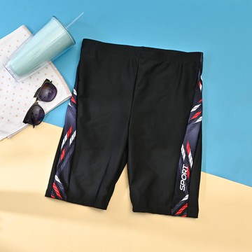 TK414-超彈及膝泳褲-黑