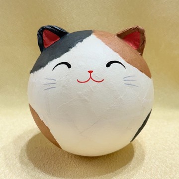 京都手作擺飾-搖鈴不倒翁系列-三毛貓