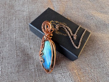 230622 wire wrapping 拉長石 銅線 繞線 吊墮