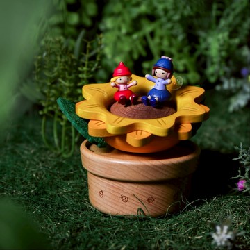 【花仙子向日葵】頭轉音樂盒 花仙子 Wooderful life｜知音文創
