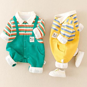 新生嬰兒秋裝男寶寶0一1歲6月衣服超萌春秋季套裝洋氣外出連體衣8