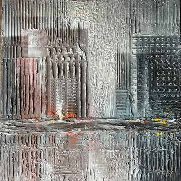 現代藝術原創壓克力畫3D城市手工藝術品抽象城市景觀