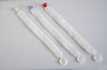 玫瑰扣梭織蕾絲手鍊紅玉髓和其他 2 種