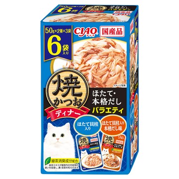 INABA CIAO 燒晚餐包6件組 IC-396  鰹魚 + 干貝  300g  1盒
