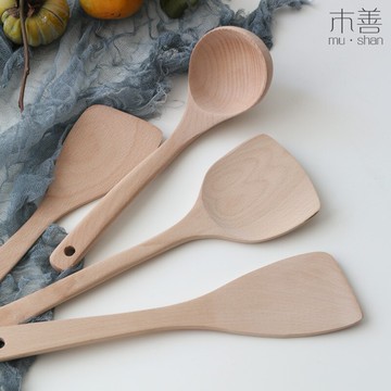 櫸木木鏟子木勺不粘鍋專用長柄無漆炒菜鍋鏟木鏟鍋鏟木制鏟子廚具