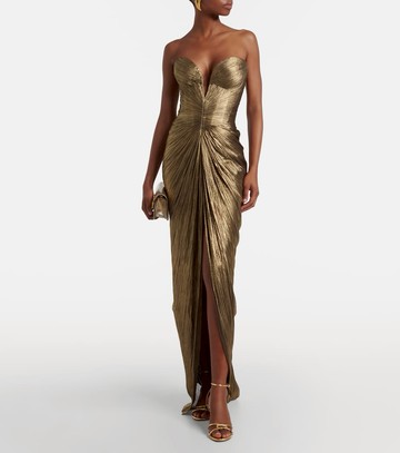 Maria Lucia Hohan Alessandra gathered silk bustier gown