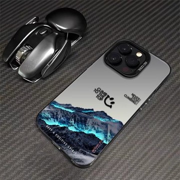 適用于蘋果17promax手機殼極光雪山彩銀磨砂iphone15promax全包防摔帶鑰匙扣14保護套高級感笑臉潮牌男生新款