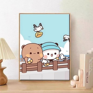 一二布布相框 一二布布裝飾畫 一二布布擺件 一二布布成品裝飾畫 一二布布掛畫 兒童房臥室掛畫 ins風可愛客廳壁畫
