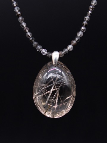 茶晶黑碧璽水晶吊飾