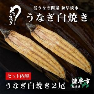 ふるさと納税 うなぎ白焼き2尾 長崎県諫早市