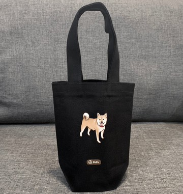 黑色系列-柴犬-站柴--台灣製棉麻-文創柴犬-提袋-環保-蒼蠅星球