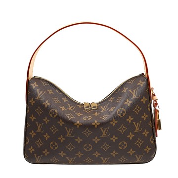 Louis Vuitton M11952 Slouchy PM 掛鎖行李吊牌肩背包(棕色)