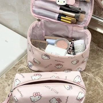 小紅書爆款💕Hello Kitty可愛化妝包 印花 大容量 手提化妝包 便攜式 旅行包 洗漱手提包 美妝收納包 收納包