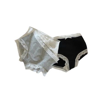 3條裝 墻裂推薦 會呼吸的棉 蕾絲邊純棉中腰小平角無痕大碼內褲女